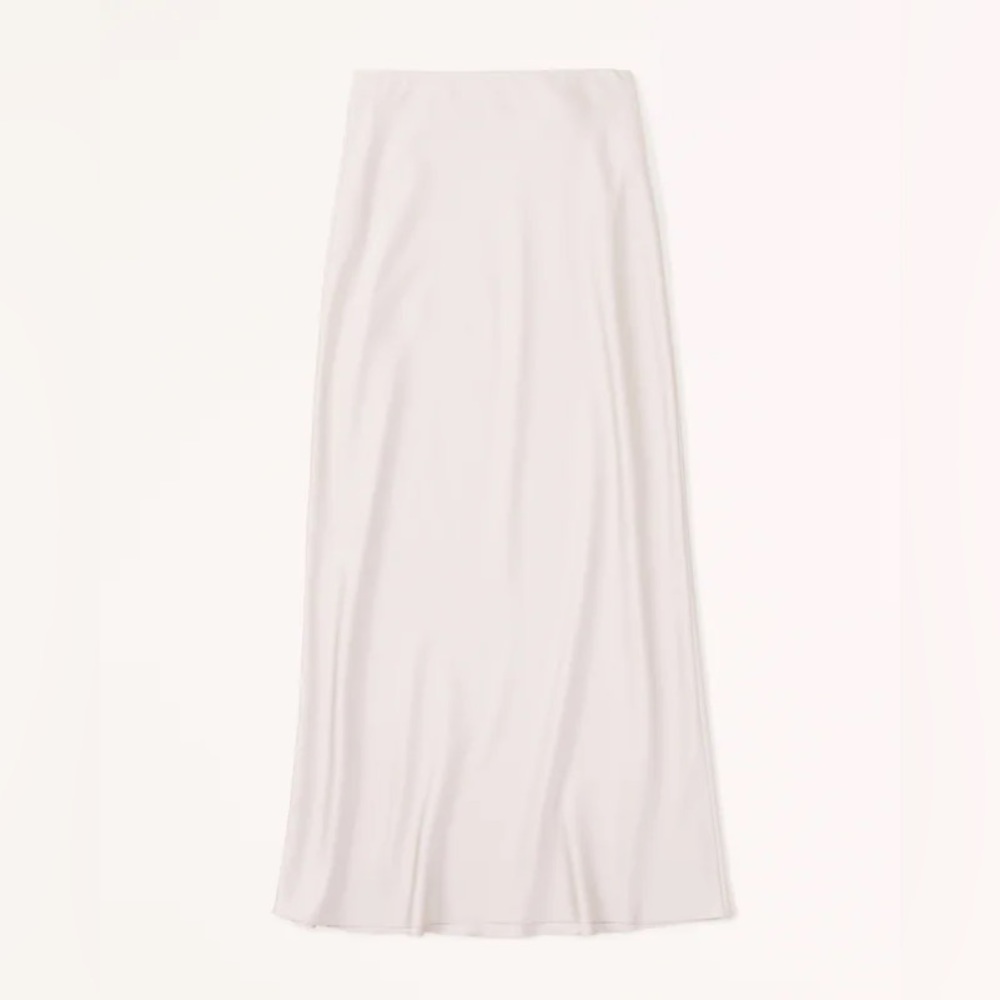 Abercrombie white satin maxi skirt